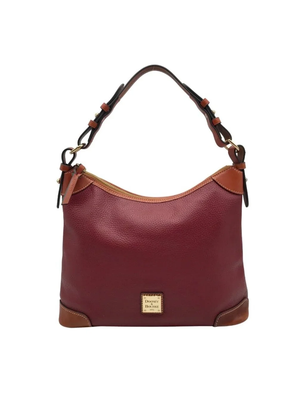 Dooney & Bourke Red Pebbled Grain Leather Hobo Bag